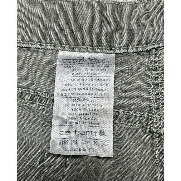 Carhartt Pants Mens 34x30 Gray Loose Original Fit Carpenter *Rips And Wear* - Picture 7 of 7